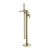 Nuie Cyprus Fluted Freestanding Bath Shower Mixer Tap with Shower Kit - Brushed Brass