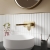 Nuie Cyprus Fluted 2-Hole Wall Mounted Basin Mixer Tap with Plate - Brushed Brass