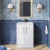 Nuie Deco Floor Standing 2-Door Vanity Unit with Basin-1 600mm Wide - Satin White | Thumbnail Image