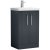 Nuie Deco Floor Standing 2-Door Vanity Unit with Basin-1 500mm Wide - Satin Anthracite