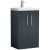 Nuie Deco Floor Standing 2-Door Vanity Unit with Basin-3 500mm Wide - Satin Anthracite