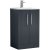 Nuie Deco Floor Standing 2-Door Vanity Unit with Basin-4 500mm Wide - Satin Anthracite