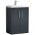 Nuie Deco Floor Standing 2-Door Vanity Unit with Basin-3 600mm Wide - Satin Anthracite