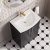 Nuie Deco Floor Standing 2-Door Vanity Unit with Basin-4 600mm Wide - Satin Anthracite | Thumbnail Image