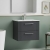 Nuie Deco Wall Hung 2-Drawer Vanity Unit with Basin-2 600mm Wide - Satin Anthracite