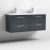 Nuie Deco Wall Hung 4-Drawer Vanity Unit with Double Polymarble Basin 1200mm Wide - Satin Anthracite