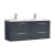 Nuie Deco Wall Hung 4-Drawer Vanity Unit with Double Polymarble Basin 1200mm Wide - Satin Anthracite