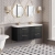 Nuie Deco Wall Hung 4-Drawer Vanity Unit with Double Polymarble Basin 1200mm Wide - Satin Anthracite