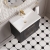 Nuie Deco Wall Hung 2-Drawer Vanity Unit with Basin-3 600mm Wide - Satin Anthracite | Thumbnail Image