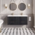 Nuie Deco Wall Hung 4-Drawer Vanity Unit with Double Ceramic Basin 1200mm Wide - Satin Anthracite