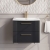 Nuie Deco Wall Hung 2-Drawer Vanity Unit with Basin-4 600mm Wide - Satin Anthracite | Thumbnail Image