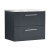 Nuie Deco Wall Hung 2-Drawer Vanity Unit with Carrera Marble Worktop 600mm Wide - Satin Anthracite | Thumbnail Image