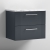 Nuie Deco Wall Hung 2-Drawer Vanity Unit with Carrera Marble Worktop 600mm Wide - Satin Anthracite | Thumbnail Image