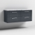 Nuie Deco Wall Hung 4-Drawer Vanity Unit with Carrera Marble Worktop 1200mm Wide - Satin Anthracite | Thumbnail Image