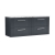 Nuie Deco Wall Hung 4-Drawer Vanity Unit with Carrera Marble Worktop 1200mm Wide - Satin Anthracite | Thumbnail Image