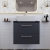 Nuie Deco Wall Hung 2-Drawer Vanity Unit with Sparkling Black Worktop 600mm Wide - Satin Anthracite