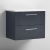 Nuie Deco Wall Hung 2-Drawer Vanity Unit with Sparkling White Worktop 600mm Wide - Satin Anthracite