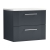 Nuie Deco Wall Hung 2-Drawer Vanity Unit with Sparkling White Worktop 600mm Wide - Satin Anthracite