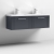 Nuie Deco Wall Hung 2-Drawer Vanity Unit with Double Polymarble Basin 1200mm Wide - Satin Anthracite