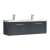 Nuie Deco Wall Hung 2-Drawer Vanity Unit with Double Polymarble Basin 1200mm Wide - Satin Anthracite