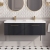 Nuie Deco Wall Hung 2-Drawer Vanity Unit with Double Polymarble Basin 1200mm Wide - Satin Anthracite | Thumbnail Image