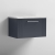 Nuie Deco Wall Hung 1-Drawer Vanity Unit with Bellato Grey Worktop 600mm Wide - Satin Anthracite