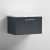 Nuie Deco Wall Hung 1-Drawer Vanity Unit with Carrera Marble Worktop 600mm Wide - Satin Anthracite | Thumbnail Image