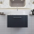 Nuie Deco Wall Hung 1-Drawer Vanity Unit with Carrera Marble Worktop 600mm Wide - Satin Anthracite | Thumbnail Image
