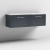 Nuie Deco Wall Hung 2-Drawer Vanity Unit with Carrera Marble Worktop 1200mm Wide - Satin Anthracite