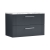 Nuie Deco Wall Hung 2-Drawer Vanity Unit with Carrera Marble Worktop 800mm Wide - Satin Anthracite | Thumbnail Image