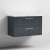 Nuie Deco Wall Hung 2-Drawer Vanity Unit with Carrera Marble Worktop 800mm Wide - Satin Anthracite | Thumbnail Image