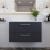 Nuie Deco Wall Hung 2-Drawer Vanity Unit with Carrera Marble Worktop 800mm Wide - Satin Anthracite | Thumbnail Image