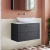 Nuie Deco Wall Hung 2-Drawer Vanity Unit with Carrera Marble Worktop 800mm Wide - Satin Anthracite | Thumbnail Image