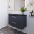 Nuie Deco Wall Hung 2-Drawer Vanity Unit with Sparkling Black Worktop 800mm Wide - Satin Anthracite