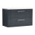 Nuie Deco Wall Hung 2-Drawer Vanity Unit with Sparkling White Worktop 800mm Wide - Satin Anthracite