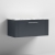 Nuie Deco Wall Hung 1-Drawer Vanity Unit with Carrera Marble Worktop 800mm Wide - Satin Anthracite | Thumbnail Image