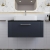 Nuie Deco Wall Hung 1-Drawer Vanity Unit with Sparkling Black Worktop 800mm Wide - Satin Anthracite