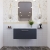 Nuie Deco Wall Hung 1-Drawer Vanity Unit with Sparkling White Worktop 800mm Wide - Satin Anthracite