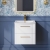Nuie Deco Wall Hung 2-Drawer Vanity Unit with Basin-4 500mm Wide - Satin White | Thumbnail Image