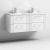 Nuie Deco Wall Hung 4-Drawer Vanity Unit with Double Polymarble Basin 1200mm Wide - Satin White