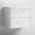 Nuie Deco Wall Hung 2-Drawer Vanity Unit with Carrera Marble Worktop 600mm Wide - Satin White | Thumbnail Image