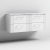 Nuie Deco Wall Hung 4-Drawer Vanity Unit with Carrera Marble Worktop 1200mm Wide - Satin White | Thumbnail Image