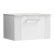 Nuie Deco Wall Hung 1-Drawer Vanity Unit with Bellato Grey Worktop 600mm Wide - Satin White