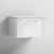 Nuie Deco Wall Hung 1-Drawer Vanity Unit with Bellato Grey Worktop 600mm Wide - Satin White