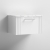 Nuie Deco Wall Hung 1-Drawer Vanity Unit with Carrera Marble Worktop 600mm Wide - Satin White | Thumbnail Image