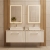 Nuie Deco Wall Hung 2-Drawer Vanity Unit with Carrera Marble Worktop 1200mm Wide - Satin White | Thumbnail Image