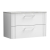 Nuie Deco Wall Hung 2-Drawer Vanity Unit with Bellato Grey Worktop 800mm Wide - Satin White