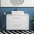 Nuie Deco Wall Hung 2-Drawer Vanity Unit with Bellato Grey Worktop 800mm Wide - Satin White
