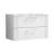 Nuie Deco Wall Hung 2-Drawer Vanity Unit with Carrera Marble Worktop 800mm Wide - Satin White | Thumbnail Image