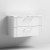 Nuie Deco Wall Hung 2-Drawer Vanity Unit with Carrera Marble Worktop 800mm Wide - Satin White | Thumbnail Image